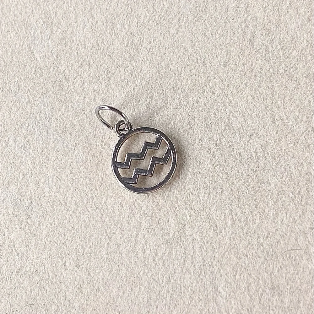 Silver Aquarius Zodiac Charm